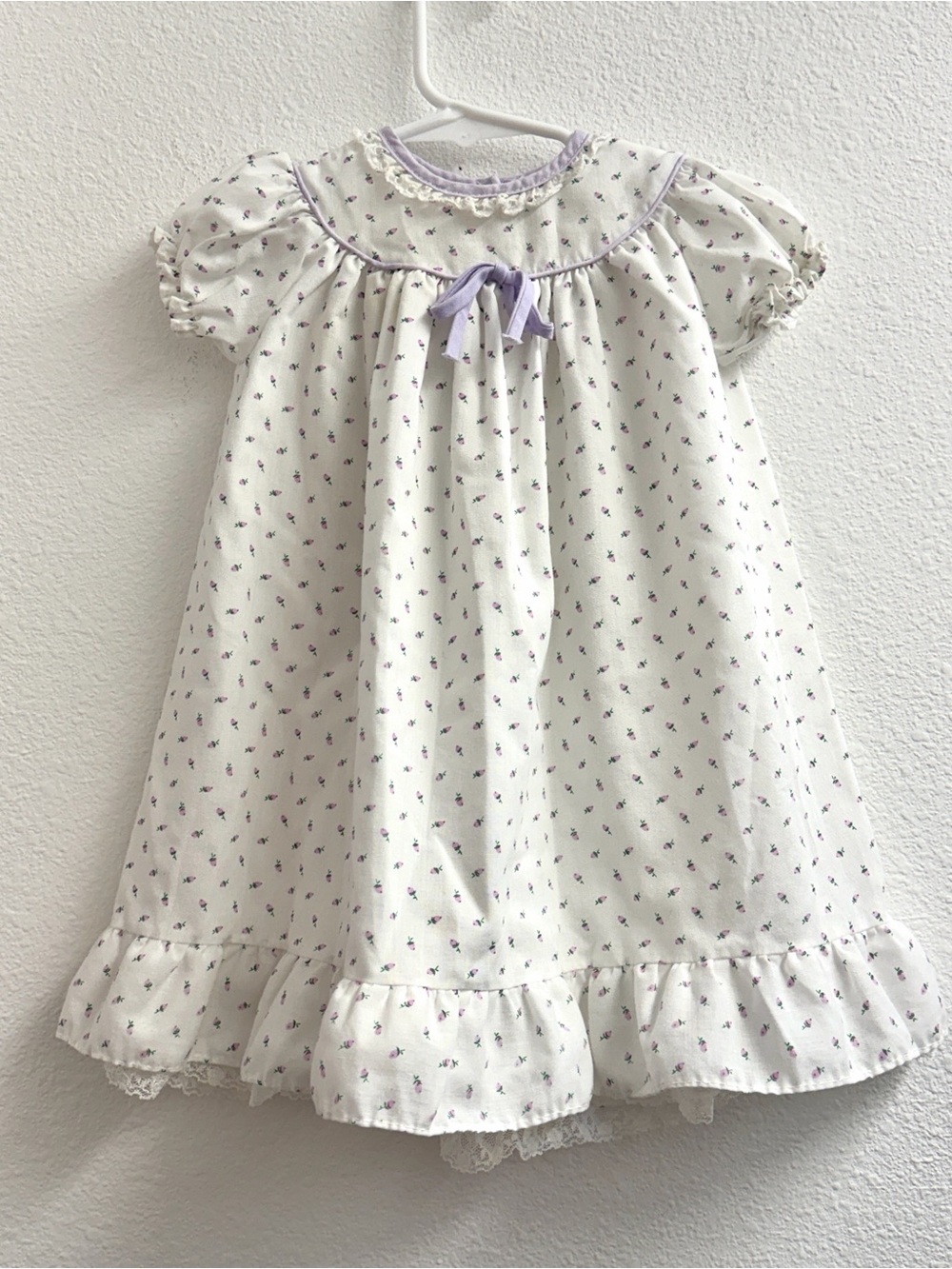 Vintage Alexis Lavender Floral ruffle cottagecore dress size 3 months